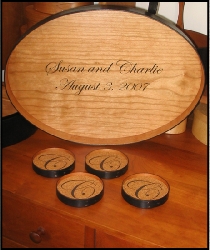Shaker Oval Wedding Tray Coaster